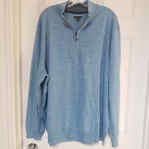 Club Room Marino Wool Blend Quarter Zip Sweater Size XXL
